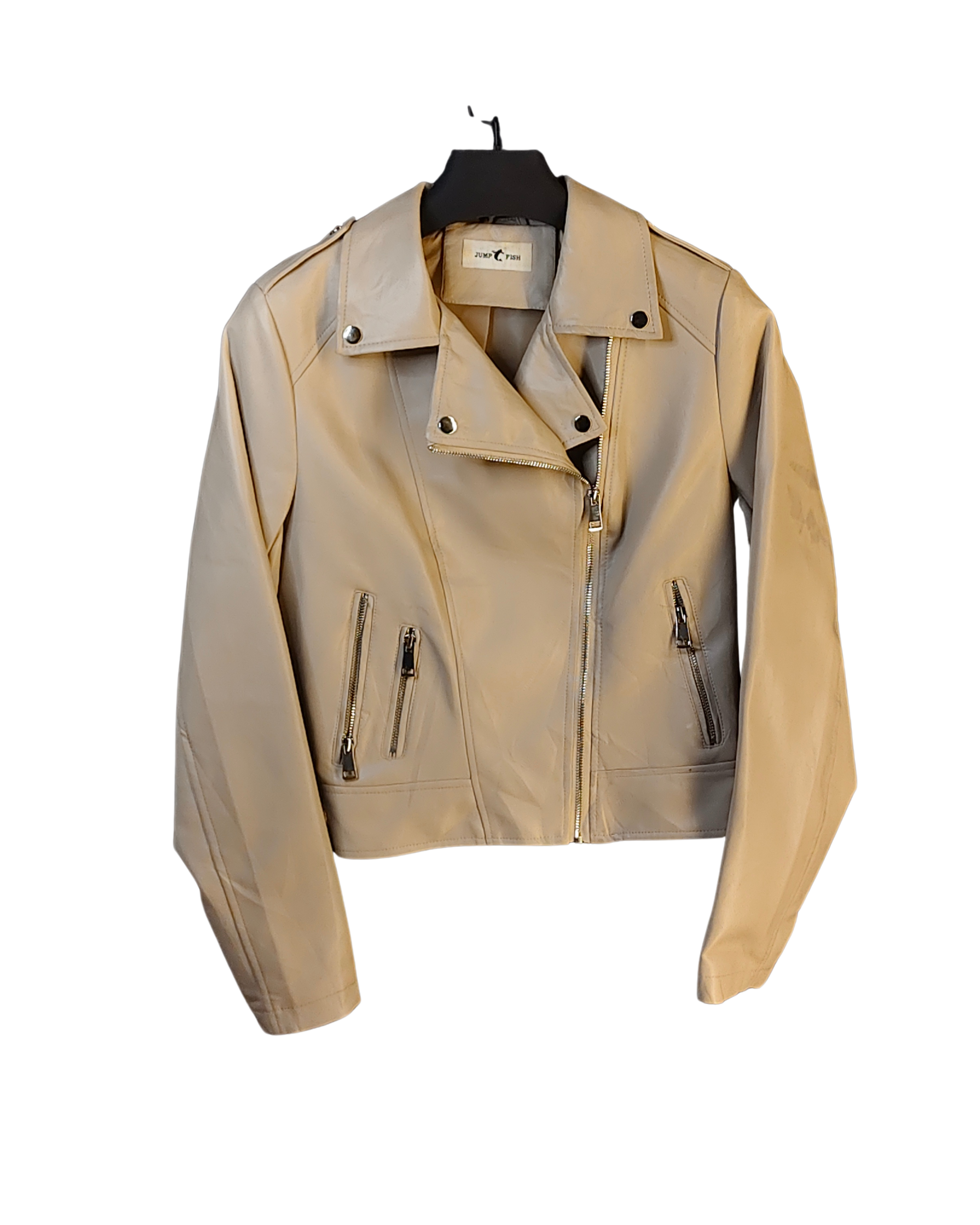 Jump Fish Sand Beige Biker Jacket