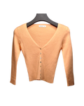 Stradivarius Peach Ribbed V-Neck Cardigan
