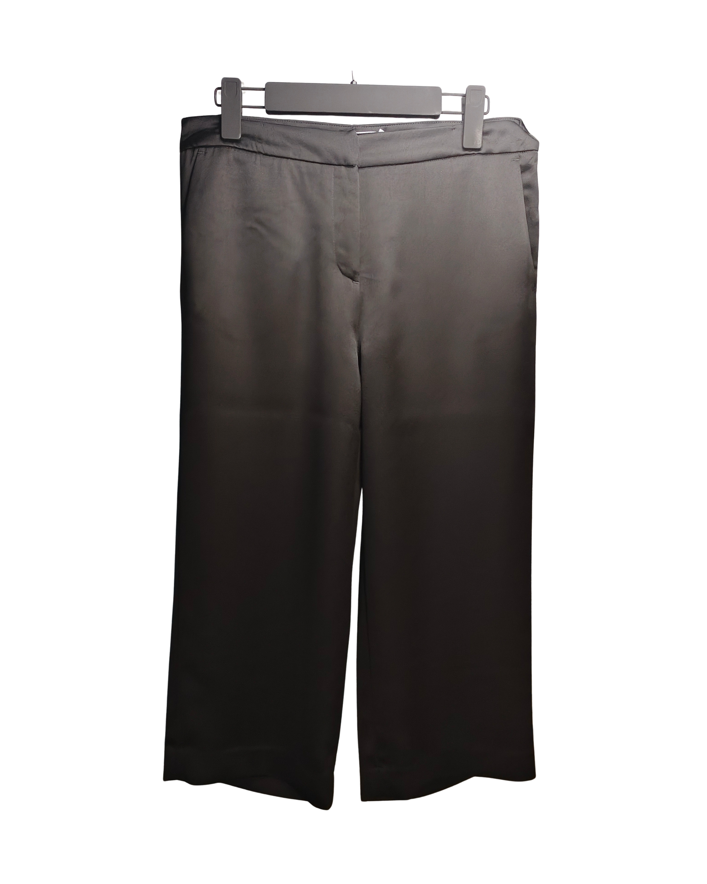 Midnight Charcoal Satin Slacks