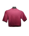 Rose Pink Mock-Neck Short-Sleeve Knit
