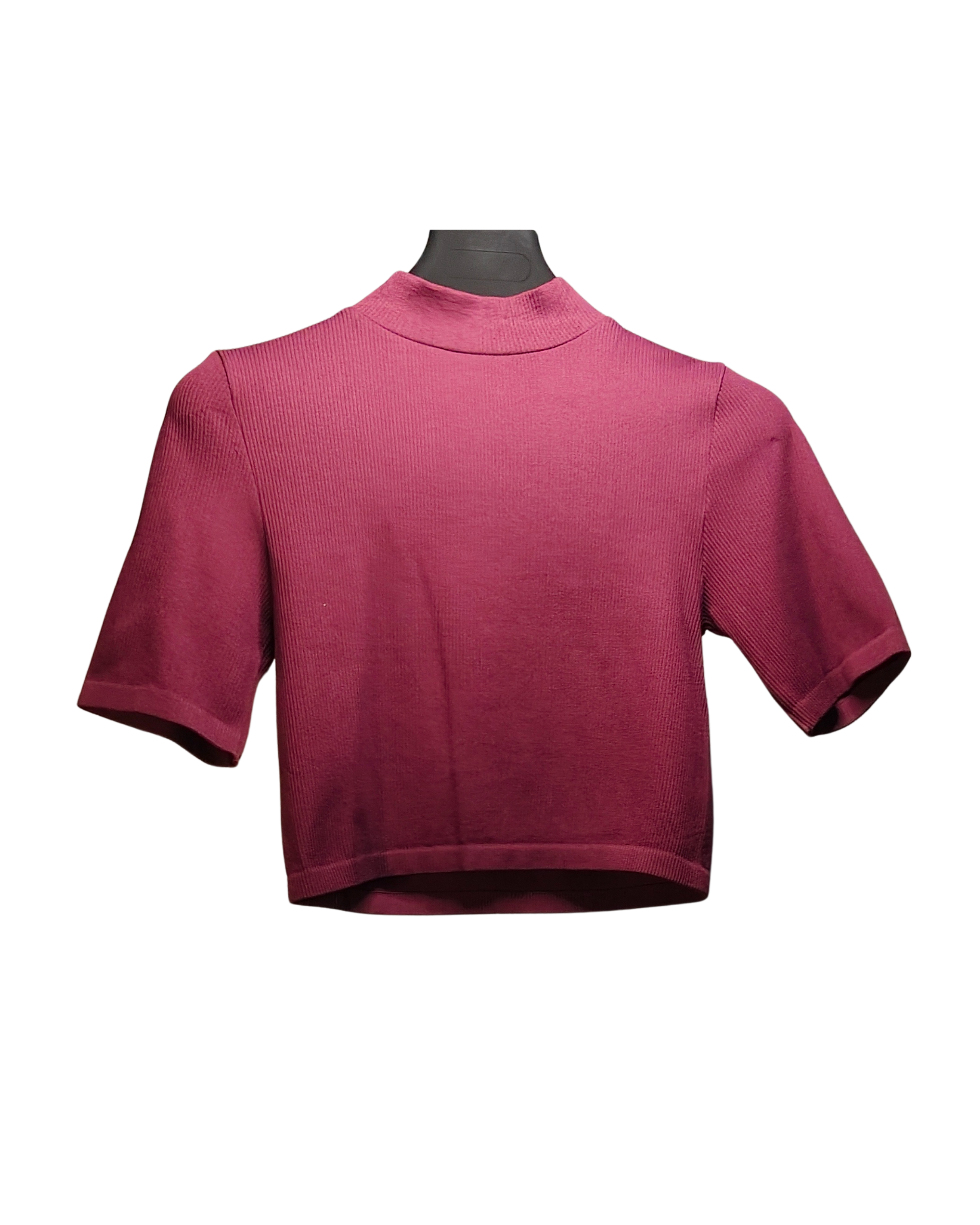 Rose Pink Mock-Neck Short-Sleeve Knit