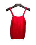 Cherry Red Eyelet Lace Knit Camisole