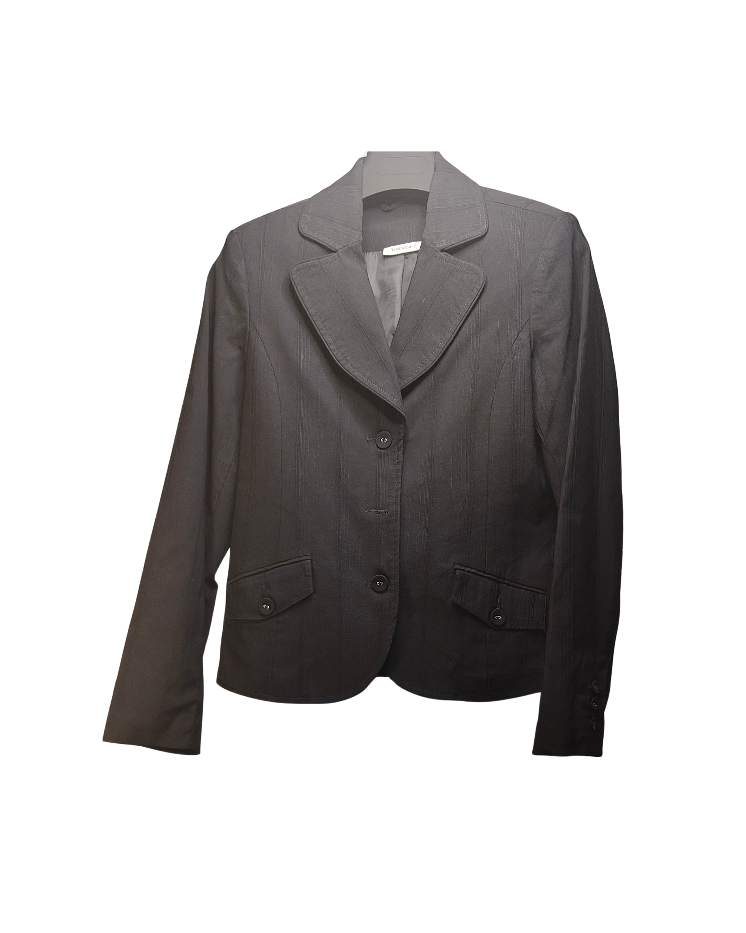 Classic Charcoal Grey Pinstripe Professional Blazer